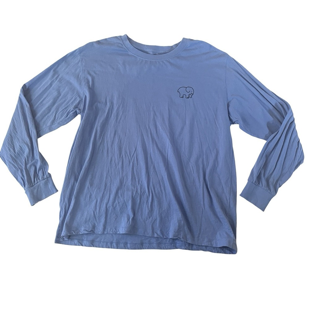 Ivory Ella Size XL‎ Blue Long Sleeve T-Shirt Winter Snow Sled 100% Cotton